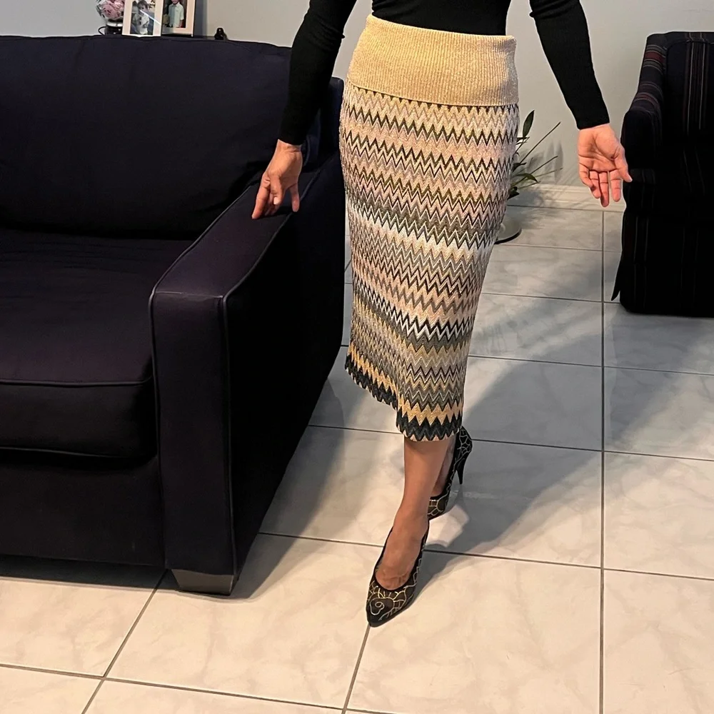Missoni Golden Chevron knit midi skirt - Picture 1 of 10
